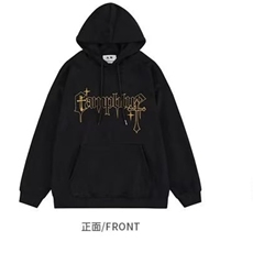潮牌美式十字架刺绣连帽卫衣女春秋冬2025年新款休闲外套卫衣潮，女装短外套，星座1210-1