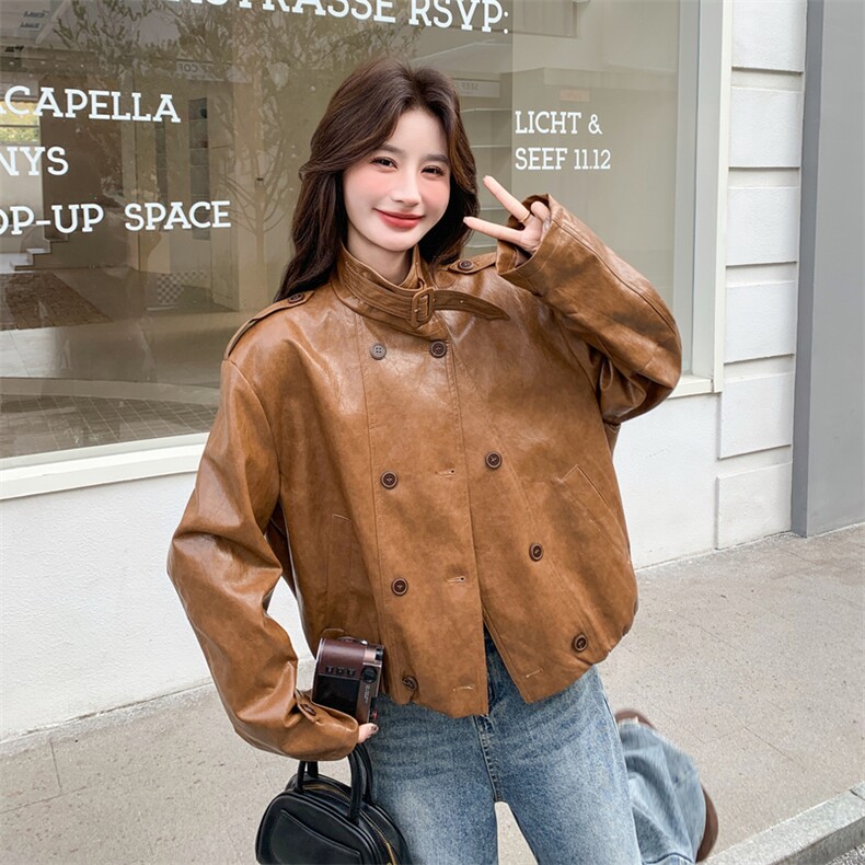 新款春款皮衣夹克已出货9501P175K288,女装短外套,2C095