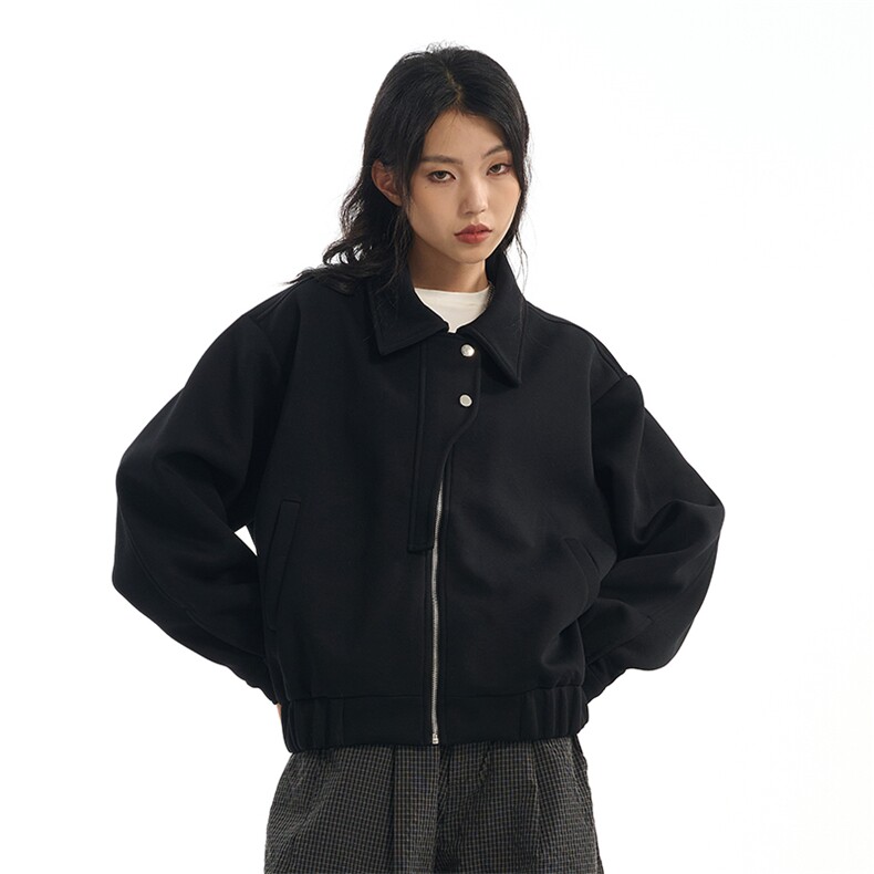 华棉450克W9875-特P85开衫短宽夹克男女秋季潮牌宽松百搭卫衣外套,男装夹克,电商D310B