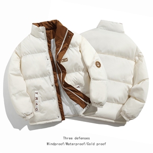 立领皮标棉衣棉服小牛津防水面料撞色棉袄面包服1609-P75量大有差图片