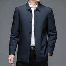 2023新款中年男士翻领加绒加厚羽绒服冬季爸爸装商务休闲保暖外套，男装羽绒服，电商B212（原钱塘6029）