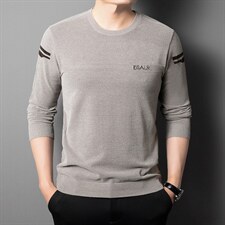 男士长袖毛衣秋季2023新款宽松针织打底衫中年圆领薄款外穿上衣，男装针织衫/毛衣，电商B212（原钱塘6029）