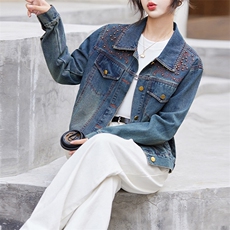 牛仔外套女新款2024年春秋季韩版设计感气质洋气小个子百搭上衣，女装牛仔外套，美拉德工厂直营店