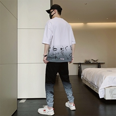 夏季短袖T恤套装青少年休闲宽松潮流两件套男装两件套F308P68，男装休闲套装，电商A086