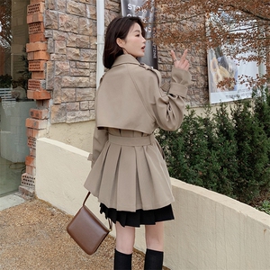 今年流行卡其色短款风衣女春秋2023年季新款小个子英伦风气质外套图片