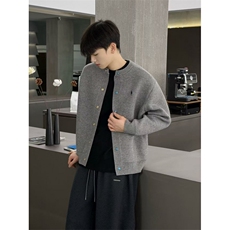 1506/Q50160/P74绿松石棒球服外套简约针织开衫夹克男春装上衣潮，男装夹克，星座1506