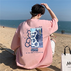 wassupcandy美式短袖t恤男夏季潮牌宽松上衣服潮流小熊休闲半袖，男装T恤，电商A426-1(原A430-1)