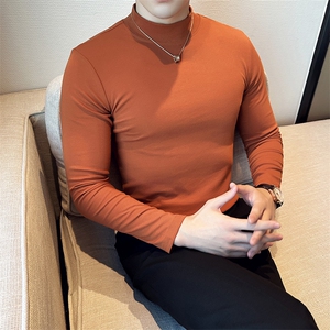 秋冬打底衫 高弹亲肤面料纯色百搭修身半高领长袖T恤9008-p40图片