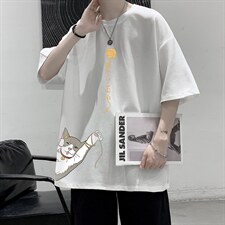 HT73013-P22华夫格t恤男短袖男大码五分袖大皂风，男装T恤，电商A040