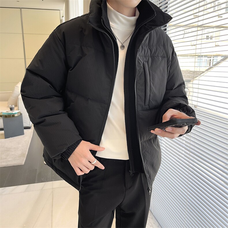 2025冬季新款假两件棉衣立领拼接短款棉衣羽绒棉袄男MY15-P165,男装棉衣,星座1104（原A460）