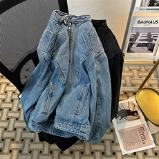 小众复古立领垫肩牛仔外套立体解构设计夹克机车服男JK08959-P78，男装夹克，星座308B-1