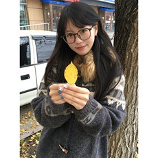 重磅北极绒座山雕大毛毛领毛衣外套冬美式复古休闲慵懒风针织开衫，男装针织衫/毛衣，电商A486