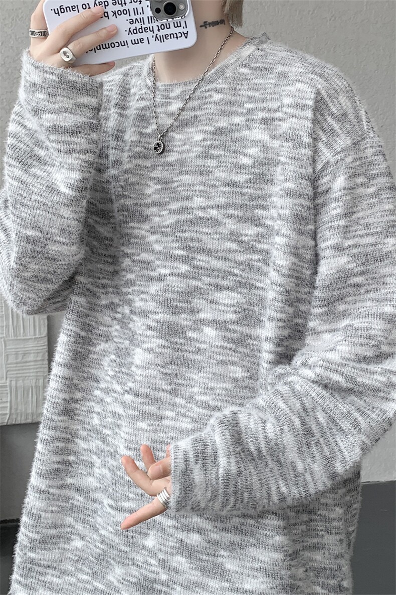 WY10156-特批40控78新款圆领简约套头宽松大码卫衣糯米衣服男,男装卫衣,电商A059