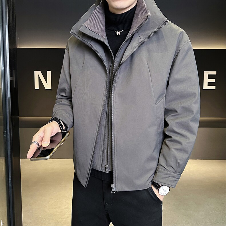 新标90绒店主风冬季男士立领假两件羽绒服保暖外套2668-P265,男装羽绒服,电商B328
