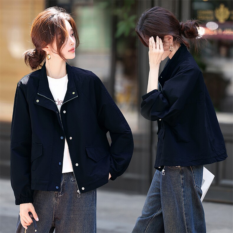 短款风衣外套女2025年秋季新款女装气质小个子休闲时尚上衣,女装风衣,鑫源服饰