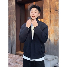 网图现货秋季拼接撞色翻领意式夹克外套立体裁剪外套夹克男P58，男装夹克，电商C306-1