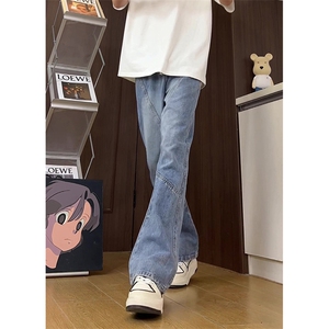 春季潮流百搭休闲直筒牛仔裤美式宽松男款阔腿休闲裤K502-P60控78图片