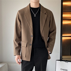 ins休闲毛呢大衣西服男韩版潮流痞帅气上衣港风潮牌单西外套，男装西服，星座505-2（原电商A260-1)