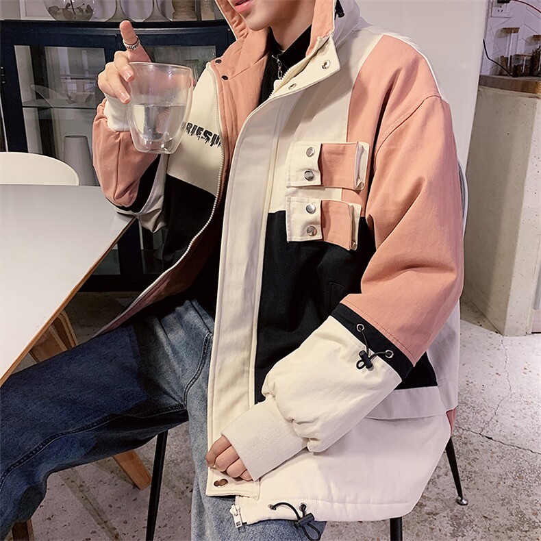 20新款男女情侣夹克撞色拼接上衣学生薄款外套潮504-W016-P80,男装棉衣,星座504