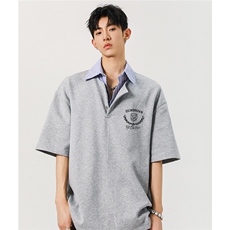 假两件衬衫领POLO衫M-5XL大码潮流休闲短袖T恤男DX78040特P48控78，男装Polo衫，星座226-1