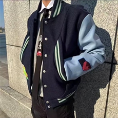 1506-1/J25101夹棉/P78港仔棒球服男秋冬新款男款运动夹克美式，男装夹克，星座1506-1