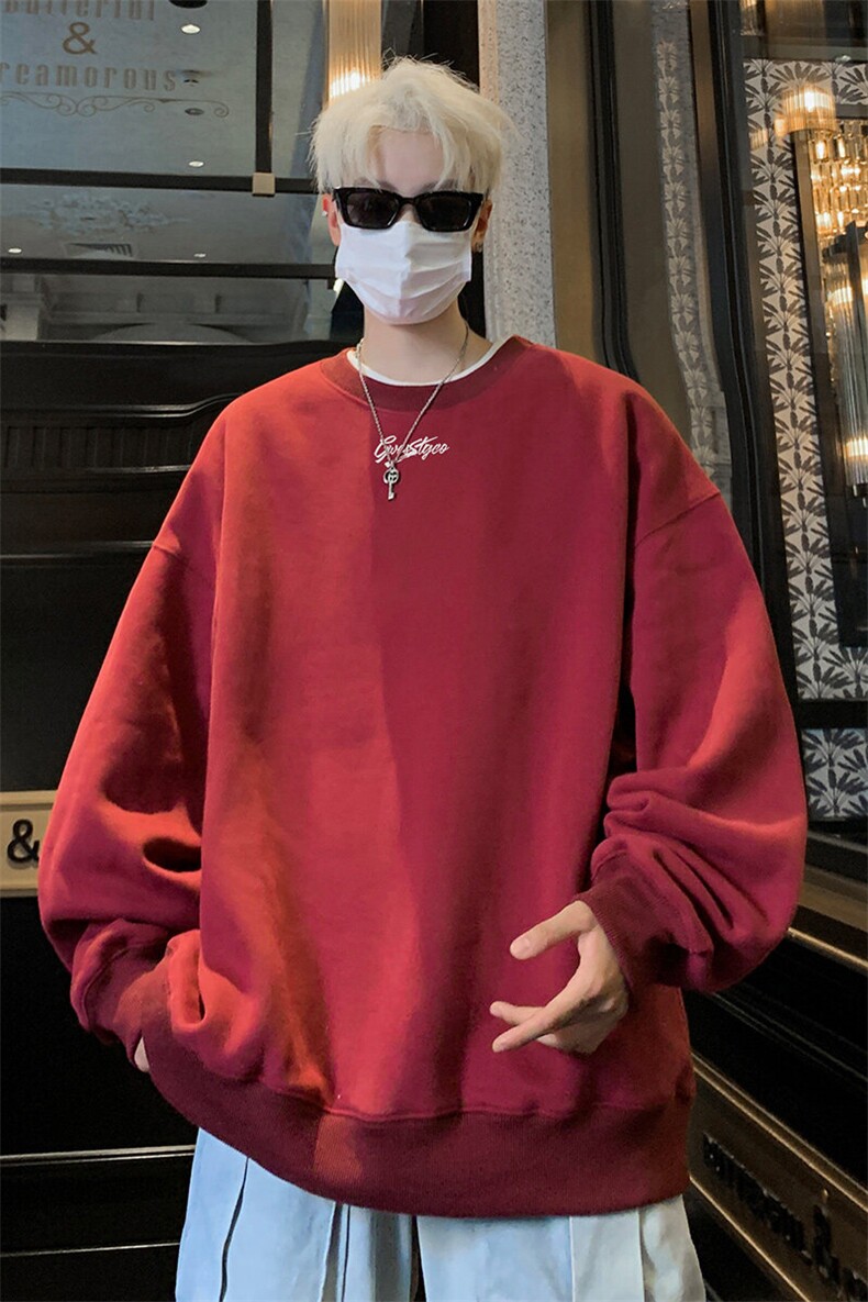！圆领卫衣男装港风长袖T恤男外套男WY255-特P23,男装T恤,电商B367