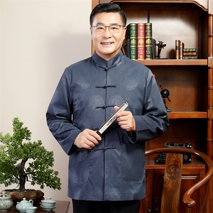 汉服老年人唐装爸爸秋冬爷爷外套夹克2024风男装YDC6001-P100,男装夹克,星座1105-3