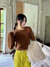 时尚宽松羊毛衫百搭舒适保暖显瘦显高，女装羊毛衫，恩泰羊绒