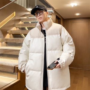 冬季加厚立领棉衣男潮流拼接宽松棉服皮棉袄青年A266-P00-P80图片