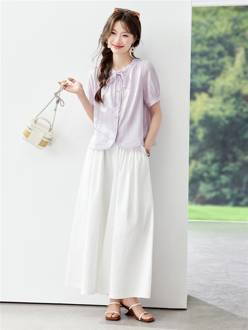 现货2026年夏季休闲时尚女士文艺风女两件套套装,女装套装/套裙,木子恋
