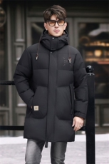 现货90白鸭绒长款羽绒服外套中年男装加厚可脱卸帽子羽绒服夹大衣，男装羽绒服，钱塘723
