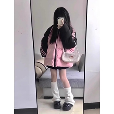 美式拼色条纹棉衣立领棉服女冬季宽松面包外套潮，男装棉衣，星座1210-1