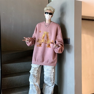 秋装复古美式水洗做旧重磅麂皮绒卫衣301B-JB1502-p45图片