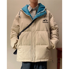 黄墙港风冬款休闲字母印花百搭连帽棉服A247-MY164特批95控158，男装棉衣，电商A247