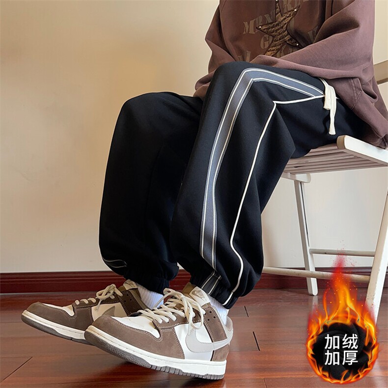 DK878-P65新款加绒加厚男士韩系潮牌痞帅高级感男束脚裤男装,男装休闲裤,星座603-2