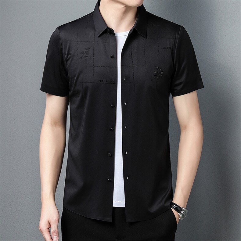 AD5825钱塘2020-3夏季男士精品商务休闲短袖衬衫P75,男装衬衫,钱塘207-3