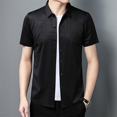 AD5825钱塘2020-3夏季男士精品商务休闲短袖衬衫P75，男装衬衫，钱塘207-3