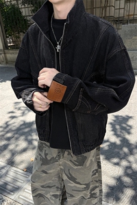 解构水洗牛仔夹克重工分割立领宽松外套男高街 5Q1131-TP85控148图片