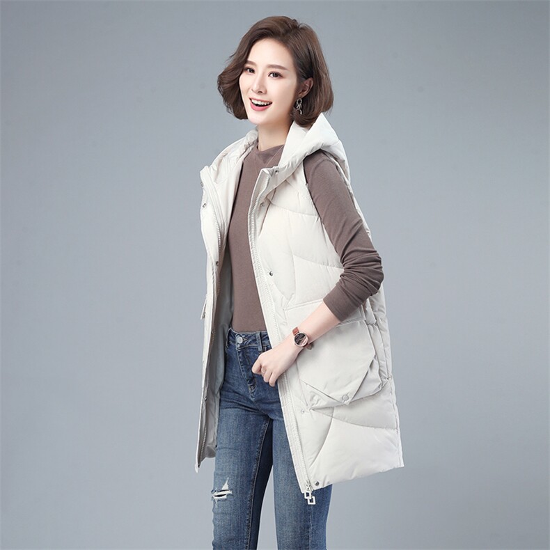 羽绒棉马甲外套女中长款2021年新款秋冬韩版宽松外穿百搭轻薄马夹图片