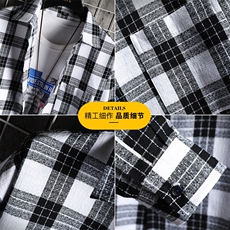 春秋百搭格子衬衫新款长袖外套男士休闲外穿衬衣DF08T，男装衬衫，电商A102