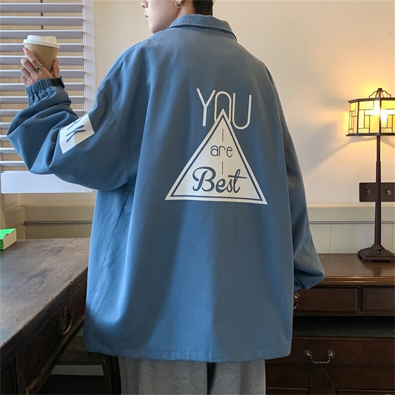 电商DSA028-JKB2143 P45 2024新款印花港风立领夹克休闲外套男图片