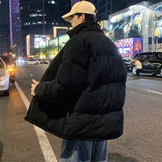 冬季加绒加厚立领大码棉衣青少年男女纯色宽松棉服外套6223-P100，男装棉衣，电商A441-1
