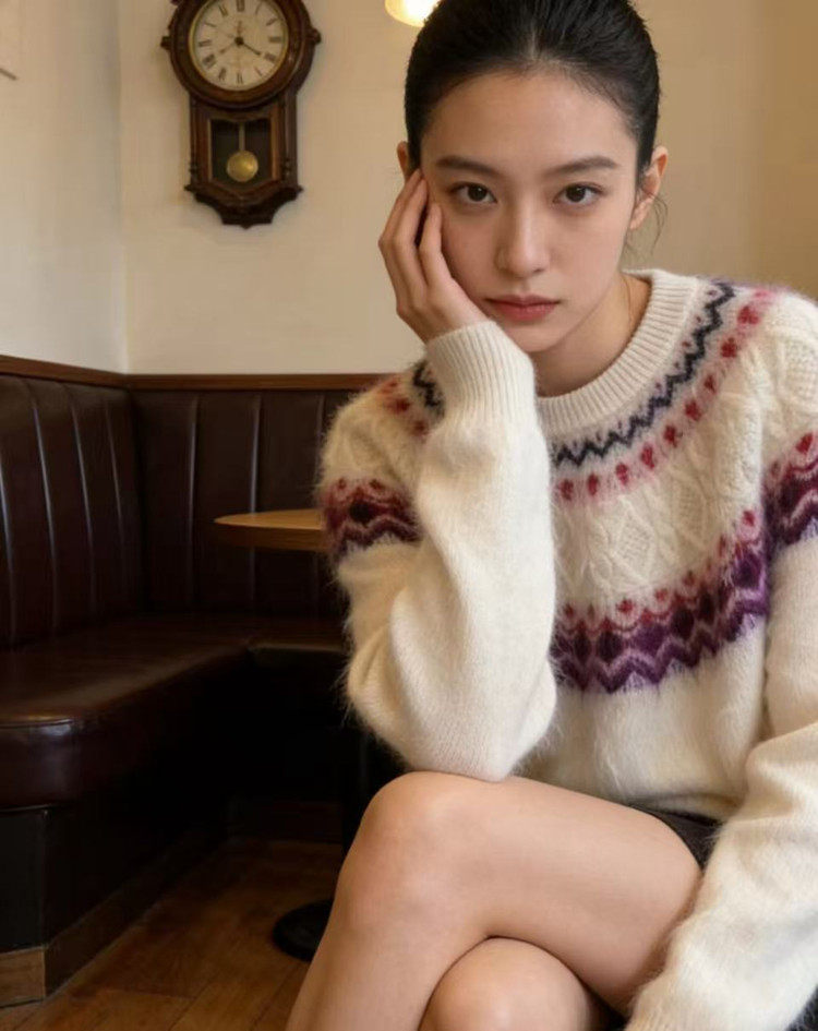 2026年秋季时尚百搭通勤简约休闲加厚圆领，女装羊毛衫，美轩羊绒