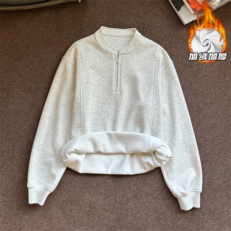 2025冬季新款港风假模大码半拉链卫衣M-5XHW25999-特P35,男装卫衣,电商A022