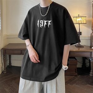抖音得物二开现货 220克夏装重磅美式高街宽松短袖t恤 MT101图片
