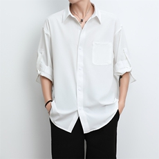 港风大码美式vibe潮牌痞帅翻领长袖衬衫男XZ213-CS8810-P45控58，男装衬衫，星座213