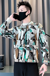 M903-P78控108男款圆领毛衣高级毛绒提花针织衫秋冬男士新款保暖图片