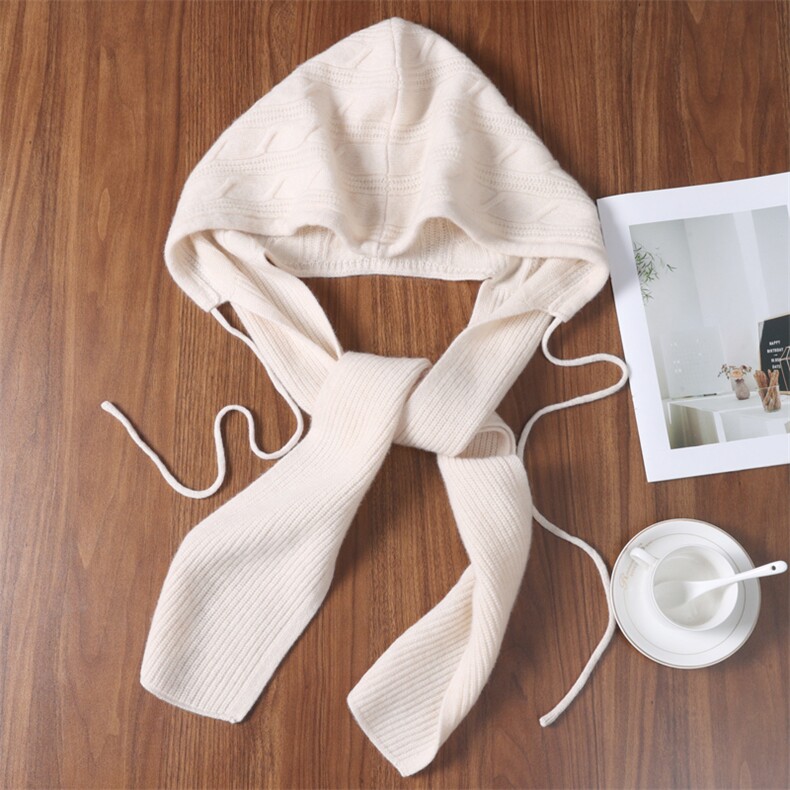 2025年秋季新款麻花抽绳针织披肩帽时尚休闲通勤，披肩，九月九羊绒
