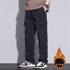 工装裤男2026新款加绒宽松直筒长裤卡其色裤子男士休闲裤冬季，男装工装外套，星座218-1（原230）