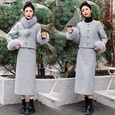 【bao款现货】2026新款冬装羽绒服套装套鸭绒围脖袖毛真狐狸毛，女装羽绒服，雅静靓衣